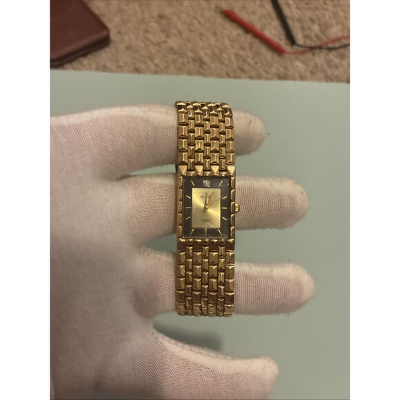 Elgin Men FM610 Bracelet Diamond Accent Gold Tone 22mm Watch 7 3/4" - Picture 4 of 4